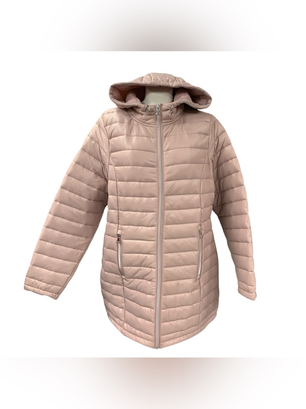 My Style Lightweight Hooded Puffer Coat - Blush Size L